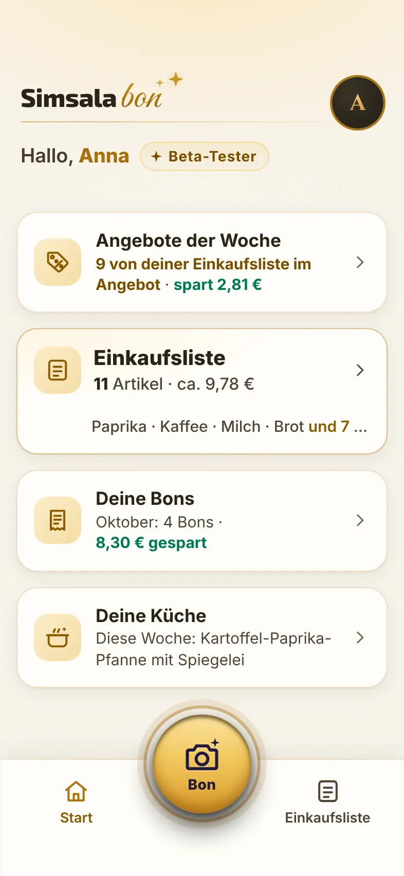 Startseite in der hellen Ansicht Morgenlicht